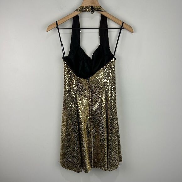 Vintage Gold Sequined Flirtations By Alfred Angelo Mini Party Dress - Picture 6 of 11